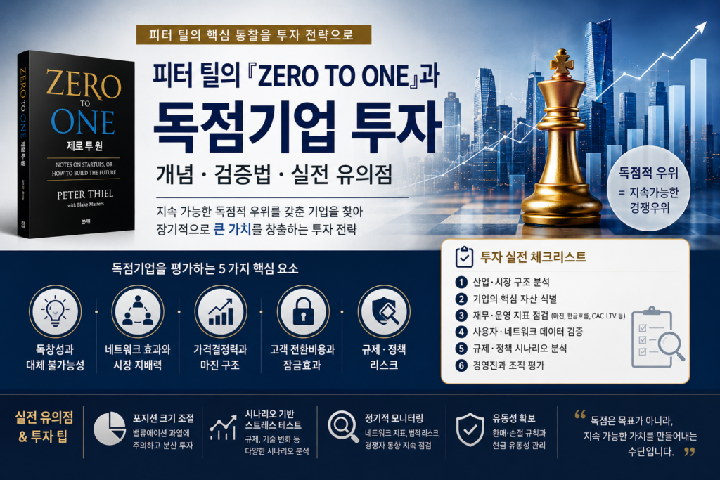 피터 틸의 『Zero to One』과 독점기업 투자: 개념·검증법·실전 유의점