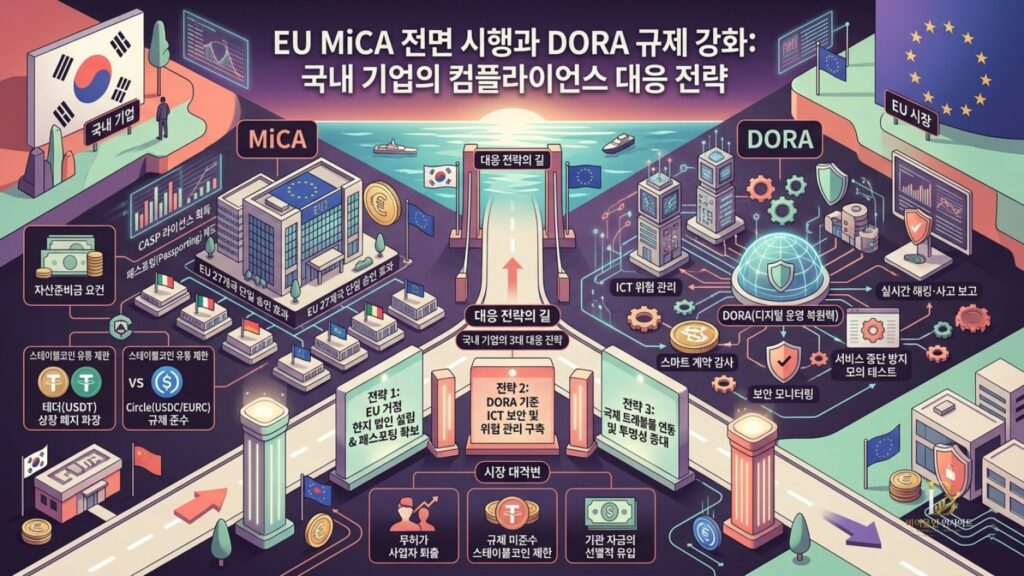 EU MiCA 전면 시행과 DORA 규제 강화: 국내 크립토·Web3 기업의 3대 컴플라이언스 대응 전략