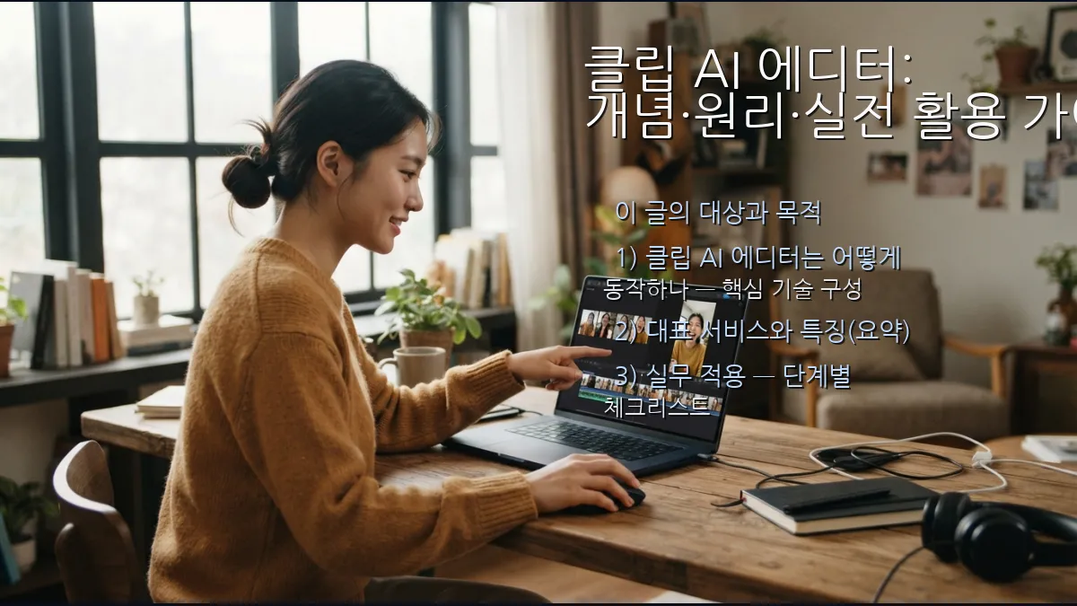 클립 AI 에디터: 개념·원리·실전 활용 가이드