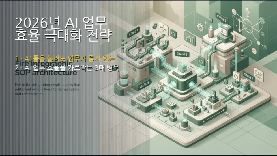 2026년 AI 업무 효율 극대화 전략: 툴 파편화를 극복하는 AI SOP 설계와 5단계 워크플로우 구축법