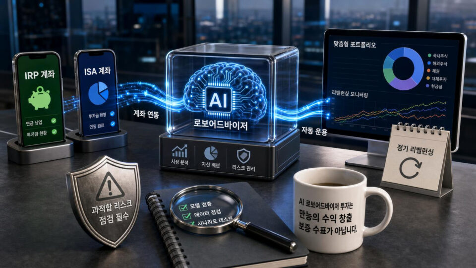 2026년 AI 로보어드바이저 연금 투자 실전 가이드: IRP·ISA 계좌 연동부터 알고리즘 유형 비교, 수수료 구조 및 과적합 리스크 점검법