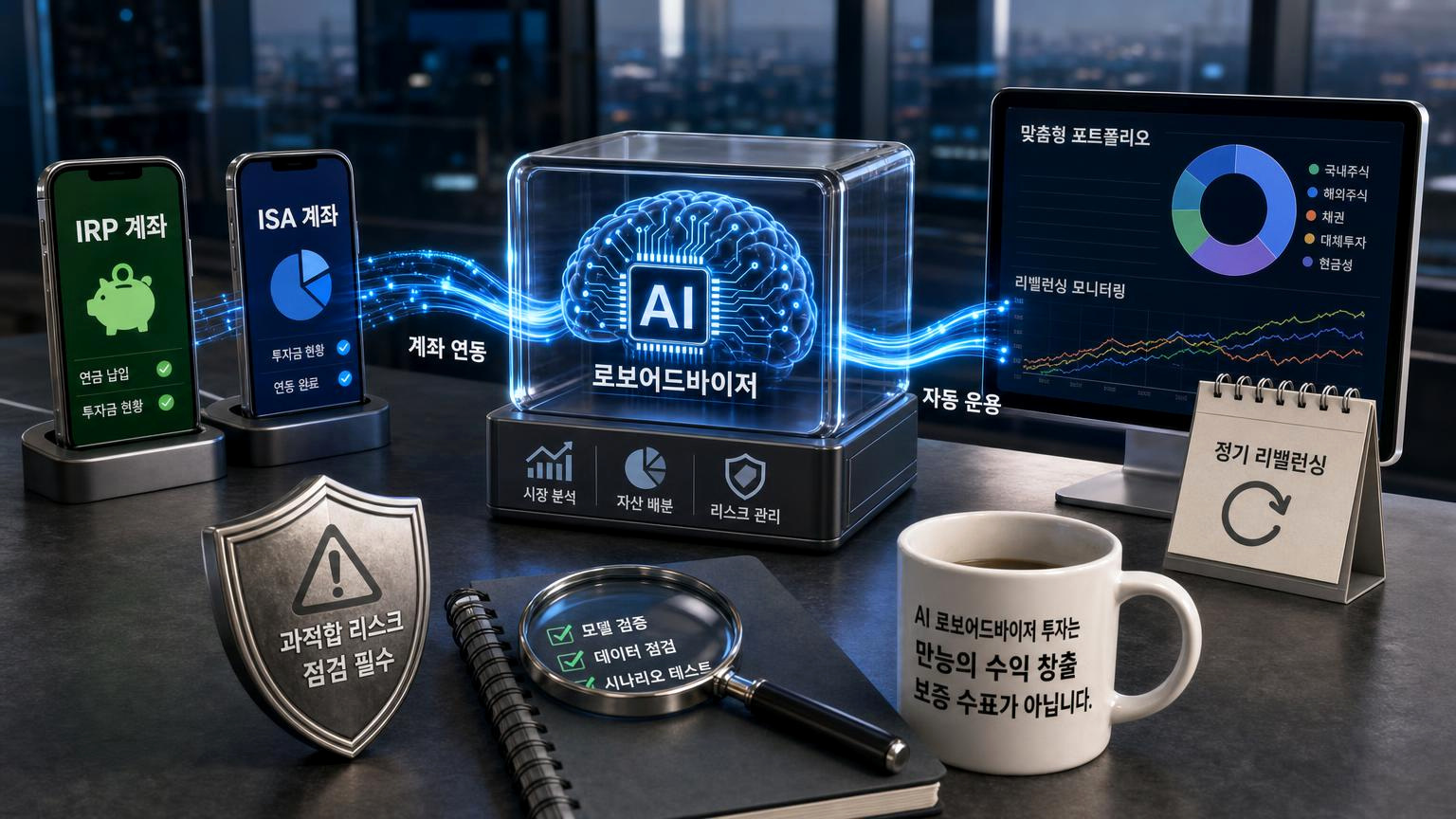 2026년 AI 로보어드바이저 연금 투자 실전 가이드: IRP·ISA 계좌 연동부터 알고리즘 유형 비교, 수수료 구조 및 과적합 리스크 점검법