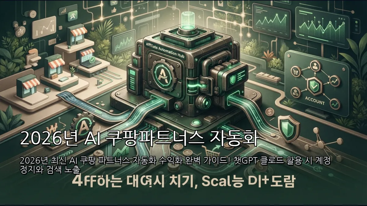 2026년 AI 쿠팡파트너스 자동화 실전 가이드: 계정 정지·저품질 리스크 피하고 수익 내는 4단계 전략