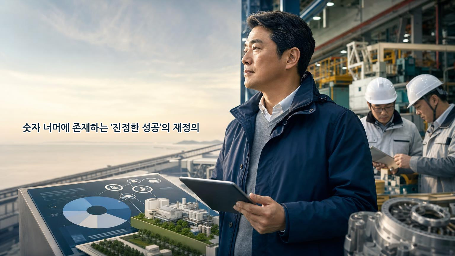 진정한 성공과 사장의 감동적 경영 철학 4가지를 설명하는 인포그래픽 포스터