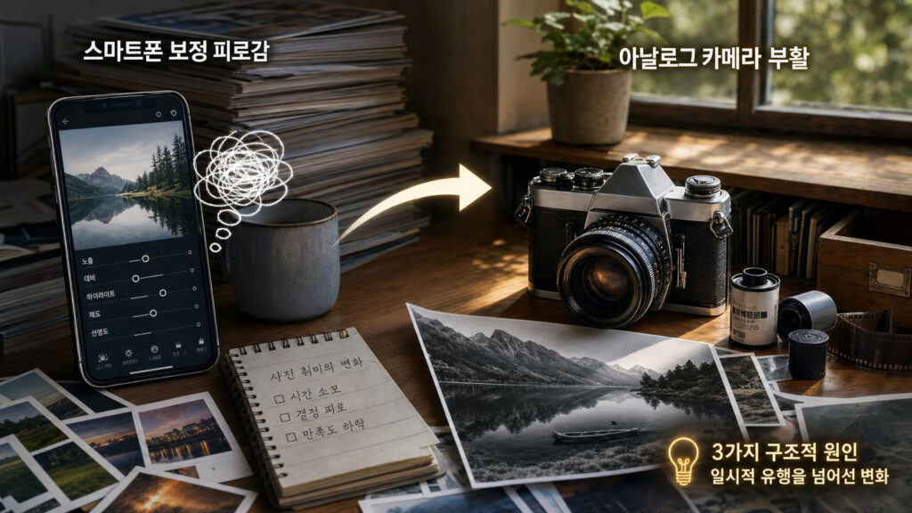 사진 취미 무엇이 달라졌나: 스마트폰 보정 피로감과 아날로그 카메라 부활의 경제학