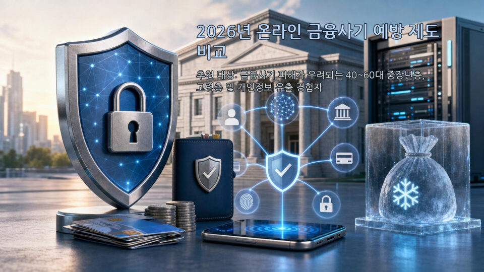 2026년 온라인 금융사기 예방 제도 비교 인포그래픽