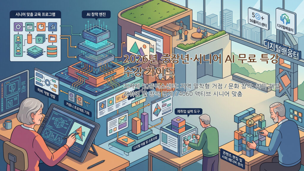 2026년 중장년·시니어 AI 무료 특강 수강 가이드: 정부 AI디지털배움터·50플러스·기업 무료 교육 3대 채널과 신청 노하우