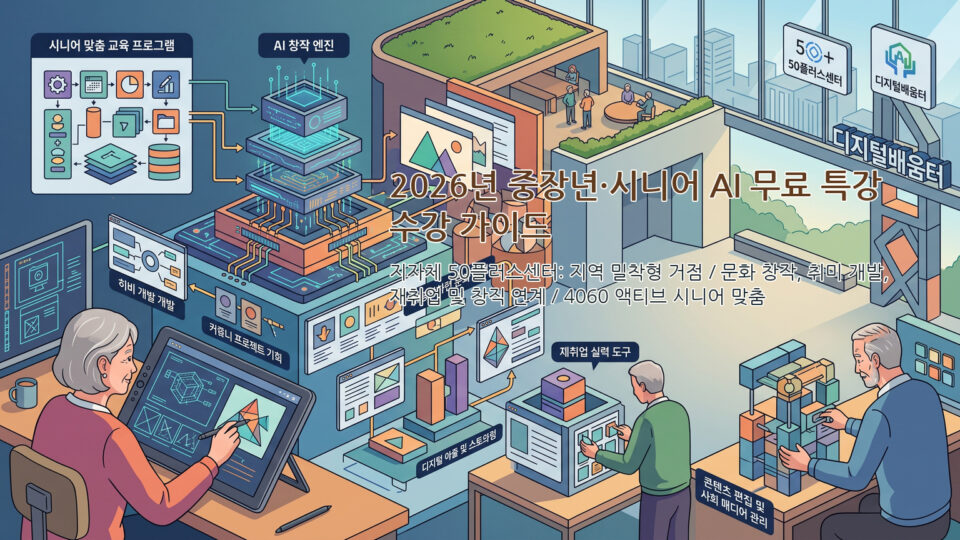 2026년 중장년·시니어 AI 무료 특강 수강 가이드: 정부 AI디지털배움터·50플러스·기업 무료 교육 3대 채널과 신청 노하우