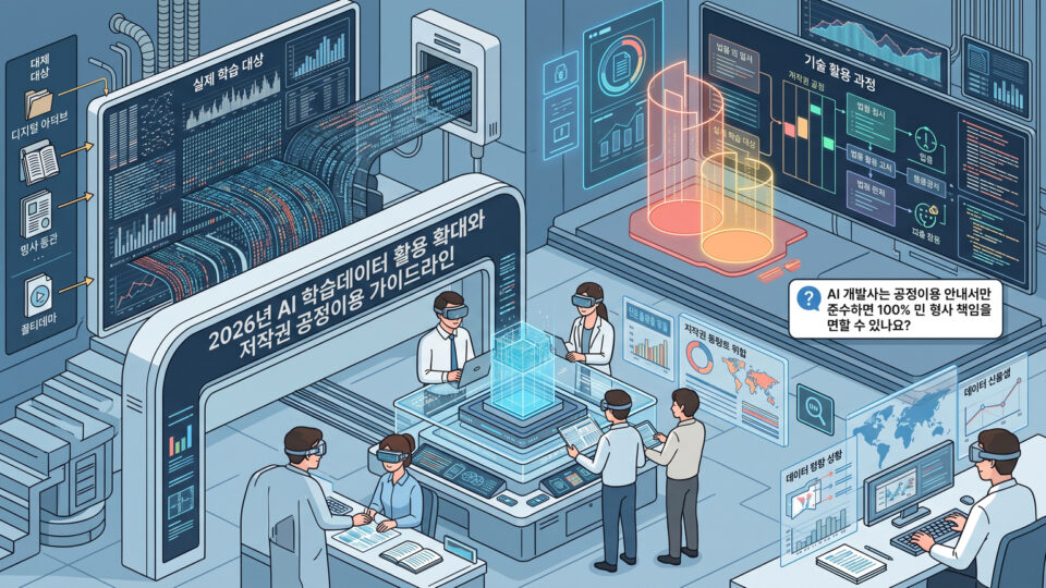2026년 AI 학습데이터 활용 확대와 저작권 공정이용 가이드라인: AI 기본법·데이터 거래 시장부터 기업 법무·투자 대응 전략까지