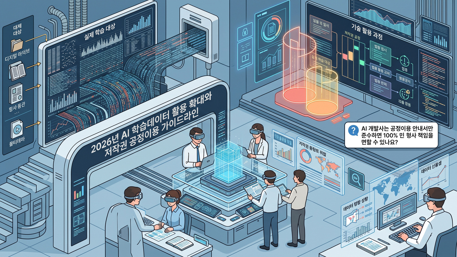 2026년 AI 학습데이터 활용 확대와 저작권 공정이용 가이드라인: AI 기본법·데이터 거래 시장부터 기업 법무·투자 대응 전략까지