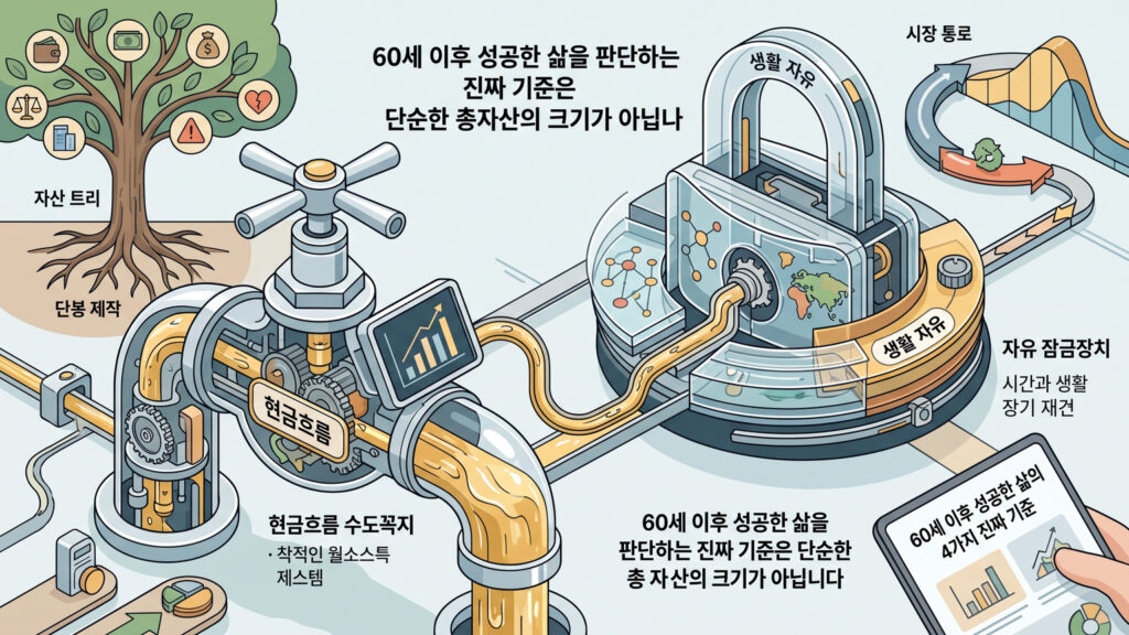 60세 이후 성공한 삶의 4가지 진짜 기준: 총자산 착시를 넘어서는 노후 현금흐름과 자유 시스템