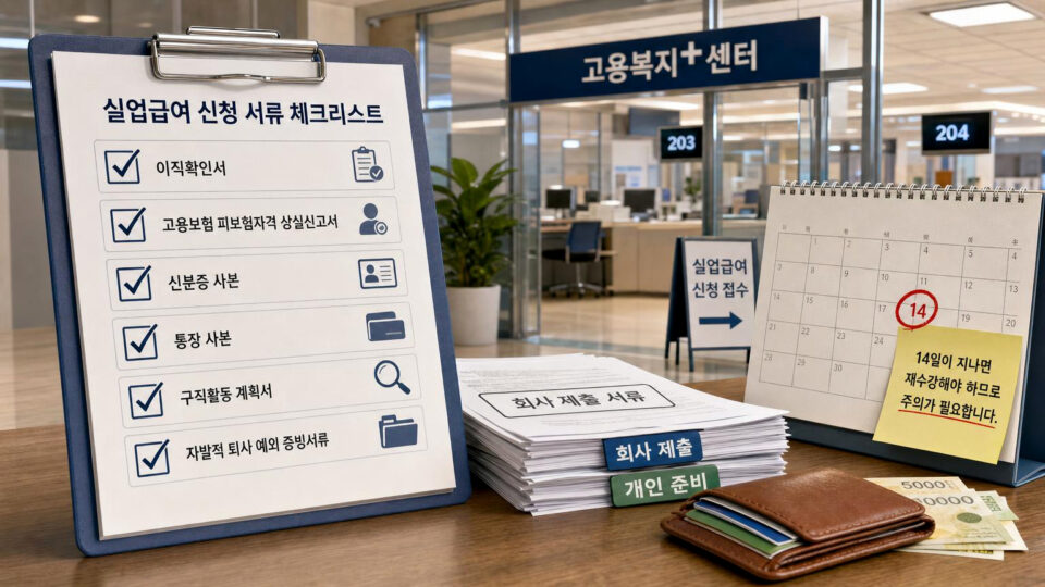 실업급여 신청 시 필요한 서류 체크리스트: 회사 제출 서류부터 자발적 퇴사 예외 증빙까지 총정리