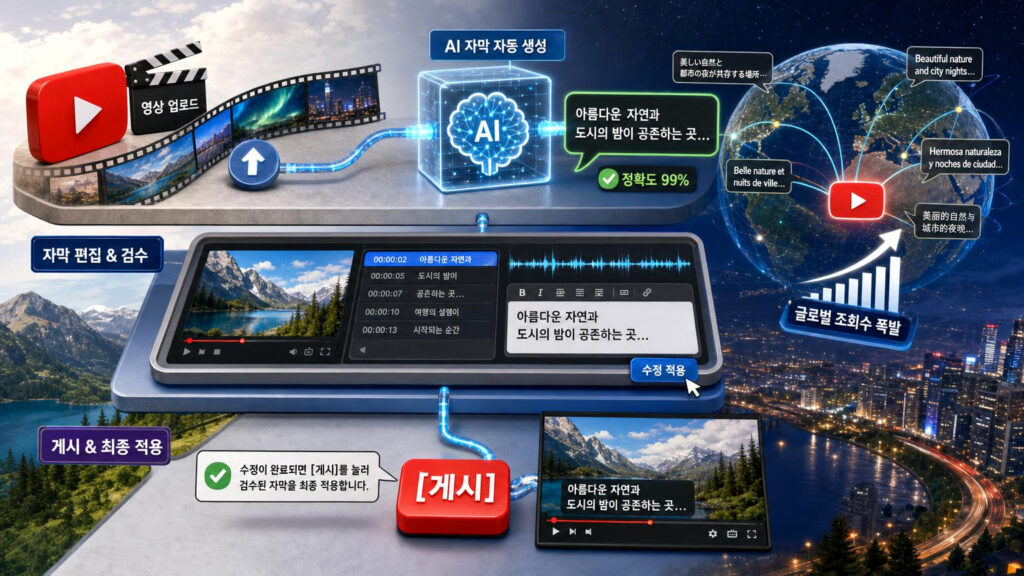 2026년 유튜브 AI 자막 자동 생성 완전 활용법: 정확도 99% 편집 팁부터 글로벌 조회수 폭발 SEO 전략까지