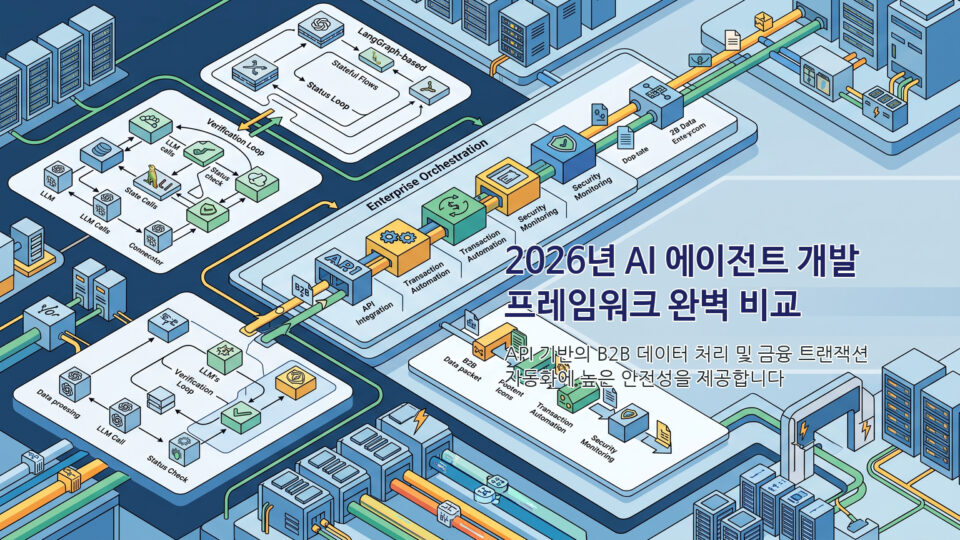 2026년 AI 에이전트 개발 프레임워크 비교 및 MCP 오케스트레이션 구조 인포그래픽