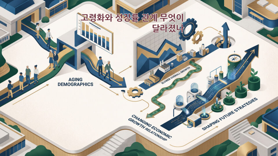 고령화와 성장률 관계 분석 및 4단계 자산 방어 전략 인포그래픽