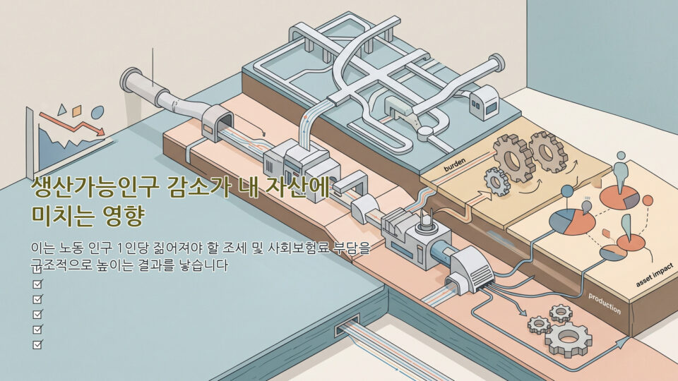 생산가능인구 감소 현상과 4060 세대의 자산 방어 5가지 체크리스트 인포그래픽