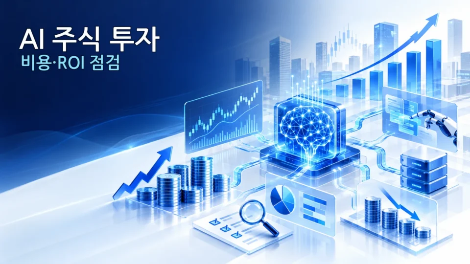 AI 주식 투자 시 도구 비용과 기업별 투자수익률을 검토하는 분석 이미지